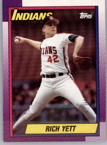 1990 Topps 689 Rich Yett Cleveland Indians Position – P (Pitcher)  Baseball MLB Front
