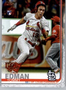 2019 Topps Update 150th Anniversary US84 Tommy Edman St. Louis Cardinals Position – SS (Short Stop)  RC Rookie Card Baseball MLB Front
